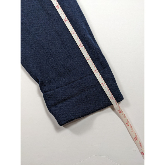 LL Bean Quarter Zip Pullover Sweater Navy Blue XL Cotton Cashmere Mock Neck - Picture 4 of 5